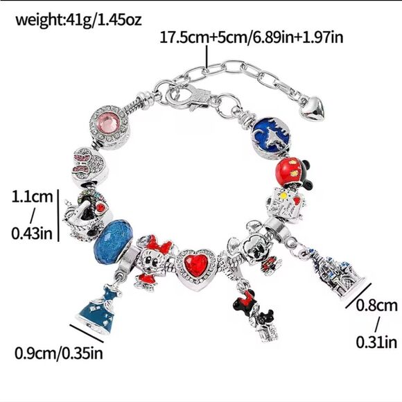 Disney Mickey & Minnie Mouse Disney Princesses Charm Bracelet - Picture 5 of 5